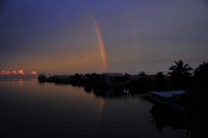 Double Rainbow over Colonia in Yap Micronesia