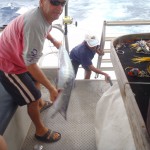Yap Anglers Landing a Wahoo, Micronesia fishing charters