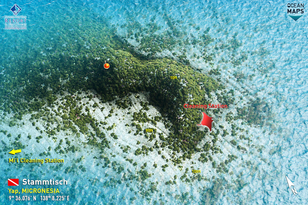 stammtisch dive site map, Yap Micronesia